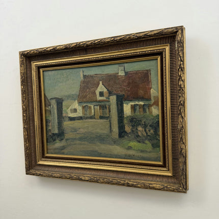 Classic Landscape Oil Painting "Thatched House" Original Art Holland Art Shop