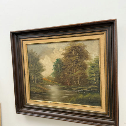 Vintage Landscape Oil Painting "River Trees" Elegant Artwork Holland Art Shop