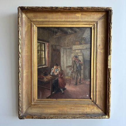 19th Century Antique Figurative Oil Painting "Weeping Woman" Art Holland Art Shop