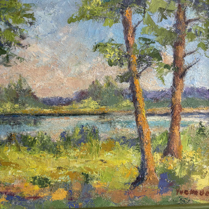 Classic Landscape Oil Painting "Birch Trees" Rustic Small Art Holland Art Shop