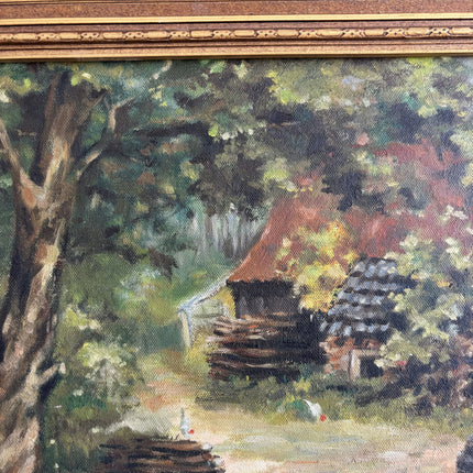 Expressive Farm Oil Painting "Ornate Frame" Refined Breda  Artwork Holland Art Shop