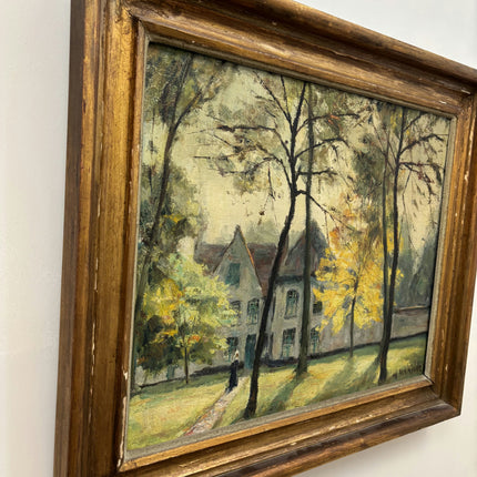 Elegant Landscape Oil Painting "Yellow Tree" Original Art Holland Art Shop