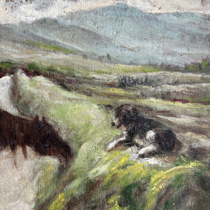 Traditional Animals Oil Painting "Grazing Horse" Vintage French Art Holland Art Shop