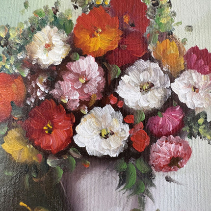 Elegant Floral Still Life Oil Painting "Vase Bouquet" Classic Small Artwork Holland Art Shop