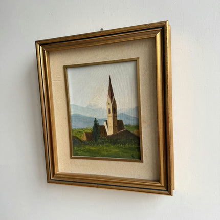 Timeless Scenery Oil Painting "Church Spire" Handcrafted Small Art Holland Art Shop