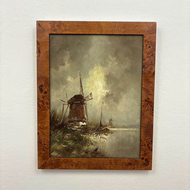 Authentic Landscape Oil Painting "Windmill Tower" Refined Artwork Holland Art Shop