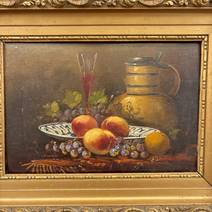 Authentic Still Life Oil Painting "Peach Plate" Rustic Art Holland Art Shop