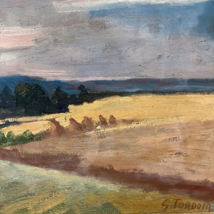 Original Landscape Oil Painting "Golden Fields" Expressive Artwork Holland Art Shop