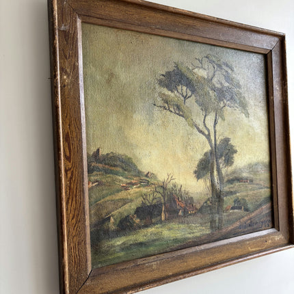 1942 Landscape Oil Painting "Tall Tree" Art Holland Art Shop