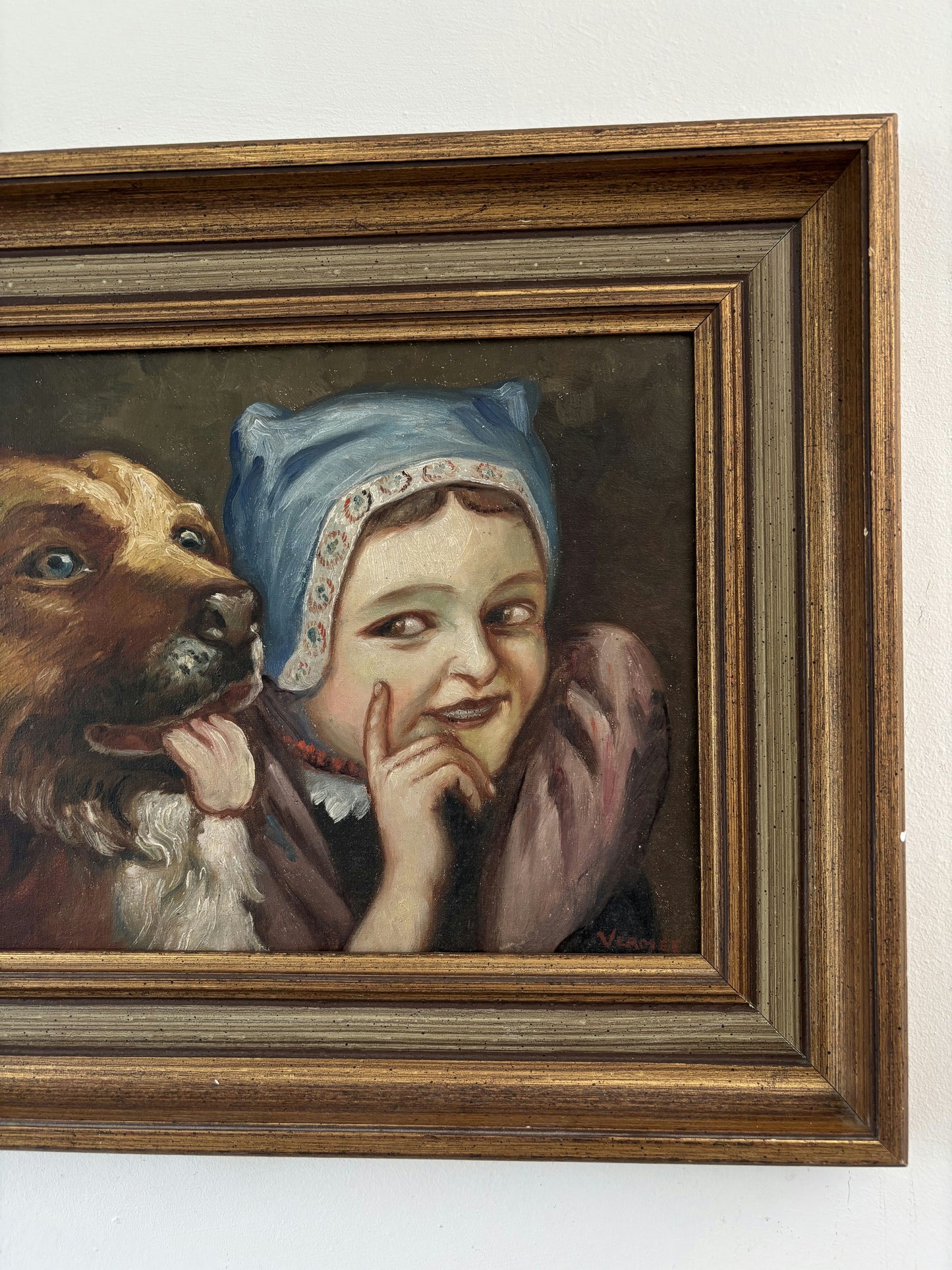 Traditional Oil Painting Animals "Playful Companions" Original Medium Artwork