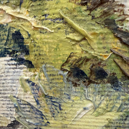 Elegant Landscape Oil Painting "Cypress Trees" Rustic Small Artwork Holland Art Shop