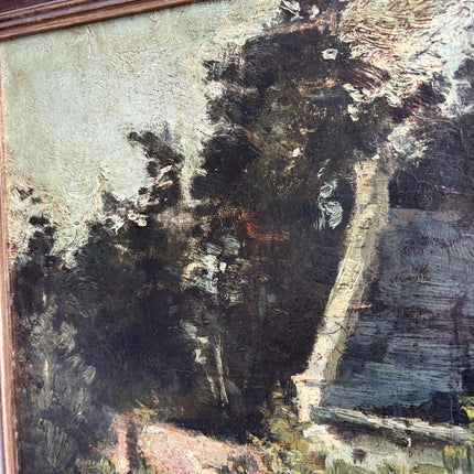 19th Century Antique Landscape Oil Painting "Stone Arch" Artwork Holland Art Shop