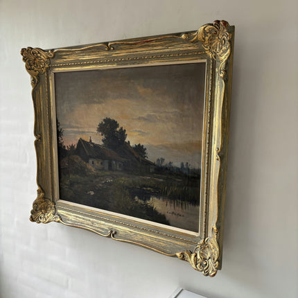 Timeless Landscape Oil Painting "Gilded Frame" Authentic Large Art Holland Art Shop