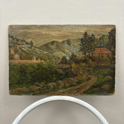 Timeless Landscape Oil Painting "Country Path" Vintage French Artwork Holland Art Shop