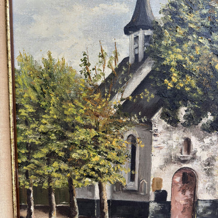 Refined Landscape Oil Painting "Village Church" Detailed Art Holland Art Shop