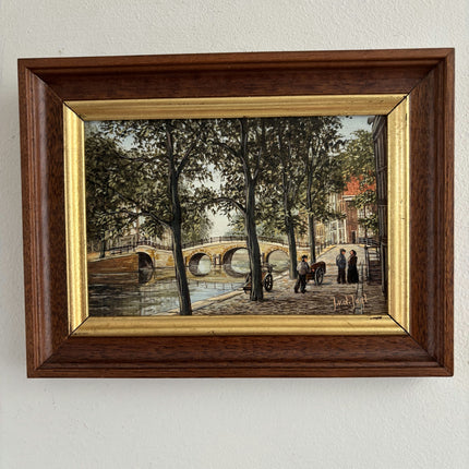 Refined Oil Painting Cityscape "Canal View" Expressive Small Artwork