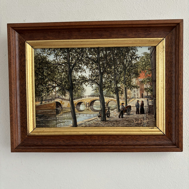 Refined Oil Painting Cityscape "Canal View" Expressive Small Artwork