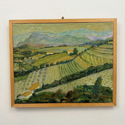 Authentic Landscape Oil Painting "Rolling Fields" Detailed Artwork Holland Art Shop