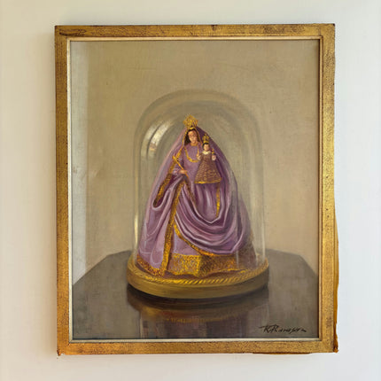Vintage Religious  Oil Painting "Virgin Figure" Expressive Art Holland Art Shop