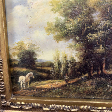 Antique Landscape Oil Painting "Gilded Frame" Traditional Small Artwork Holland Art Shop