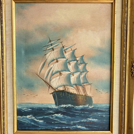 Expressive Seascape Oil Painting "Sailing Ship" Traditional Artwork Holland Art Shop