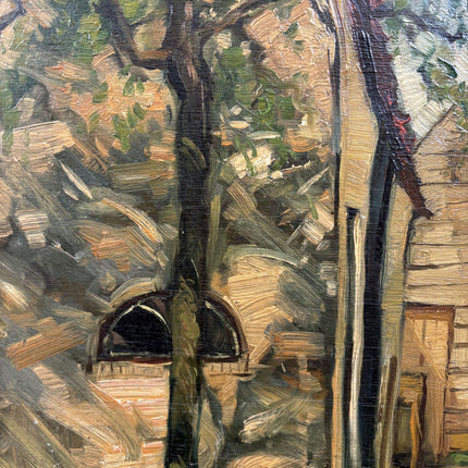Vintage Farm Oil Painting "Village Houses" Authentic Large Artwork Holland Art Shop