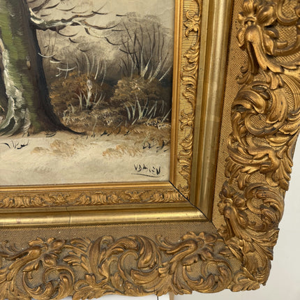 Vintage Winter Landscape Oil Painting "Snowy Trees" Traditional Large Art Holland Art Shop