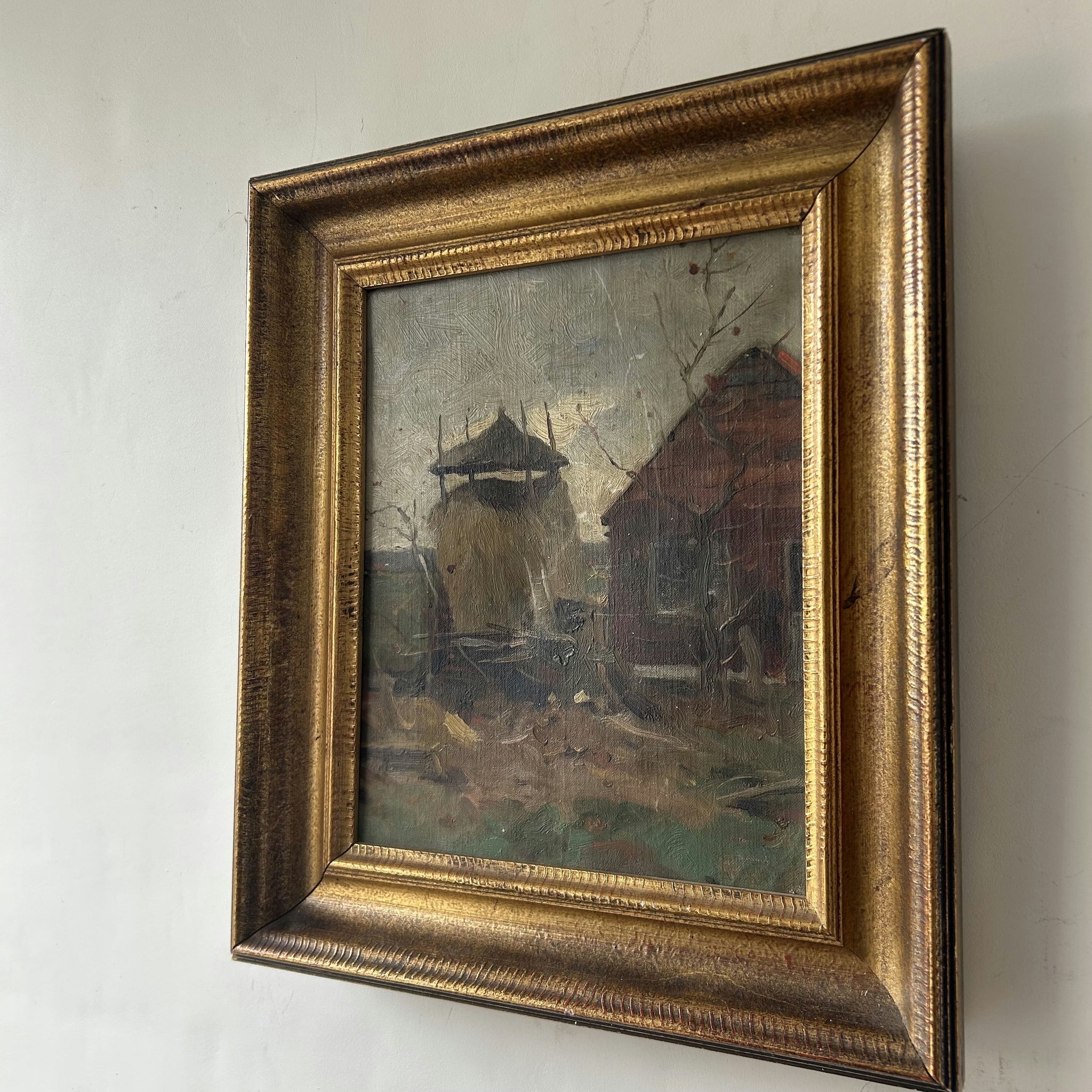 1907 Antique Landscape Oil Painting 