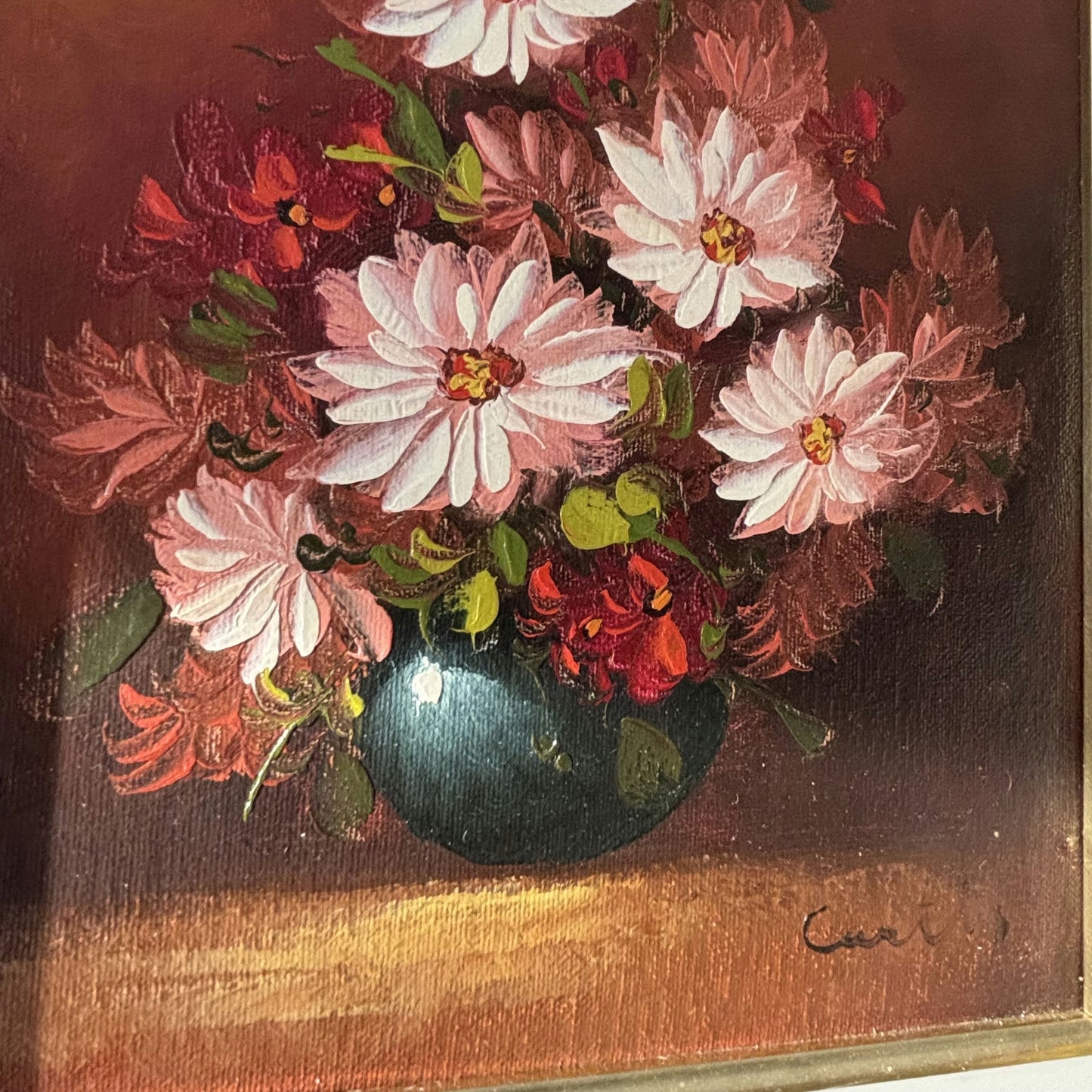 Remarkable Floral Still Life Oil Painting "Floral Arrangement" Small Artwork