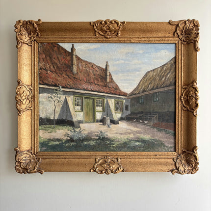 Detailed Farm Oil Painting "Thatched Cottage" Timeless Art Holland Art Shop