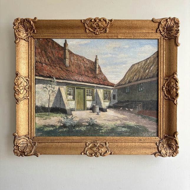 Detailed Farm Oil Painting "Thatched Cottage" Timeless Art Holland Art Shop