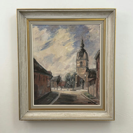 Detailed Cityscape Oil Painting "Church Tower" Timeless Large Art Holland Art Shop