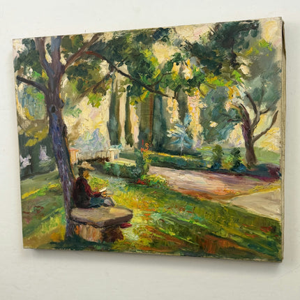 Timeless Landscape Oil Painting "Reading Woman" Rustic Art Holland Art Shop