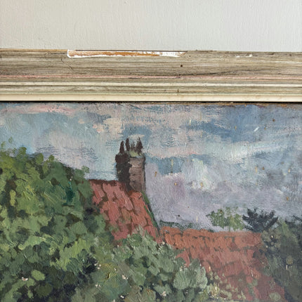Handcrafted Landscape Oil Painting "Tiled Roof" Detailed Artwork Holland Art Shop