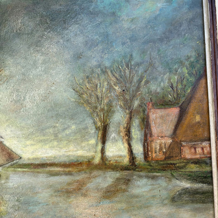 Elegant Landscape Oil Painting "Sailing Boat" Vintage Art Holland Art Shop