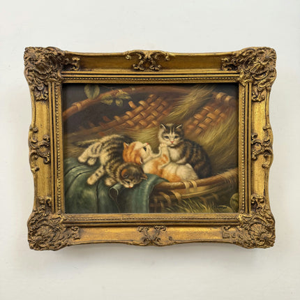 Timeless Animals Oil Painting "Three Kittens" Traditional Art Holland Art Shop