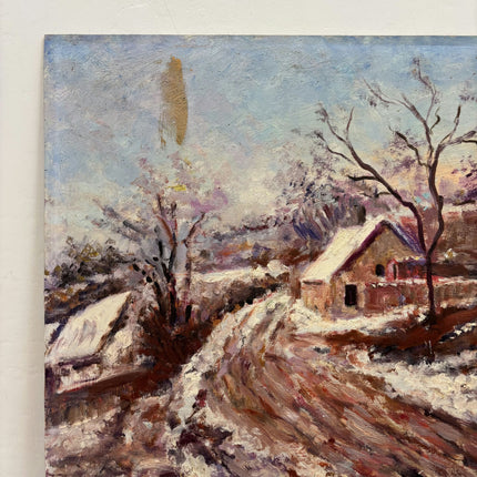 Timeless Winter Landscape Oil Painting "Snowy Cottage" Detailed Artwork Holland Art Shop