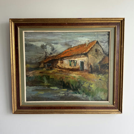 Refined Landscape Oil Painting "Thatched Cottage" Elegant Artwork Holland Art Shop