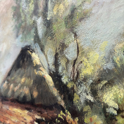 Handcrafted Landscape Oil Painting "Thatched Cottage" Vintage Art Holland Art Shop