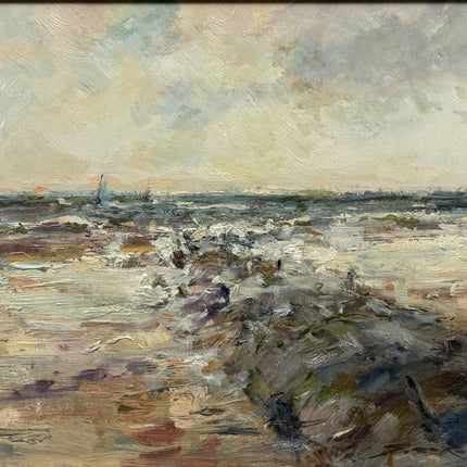 Detailed Seascape Oil Painting "Seascape Painting" Authentic Small Art Holland Art Shop