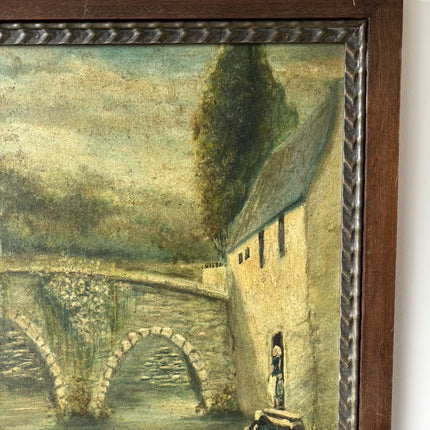 Original Oil Painting Landscape "Stone Bridge" Striking Large Artwork Holland Art Shop