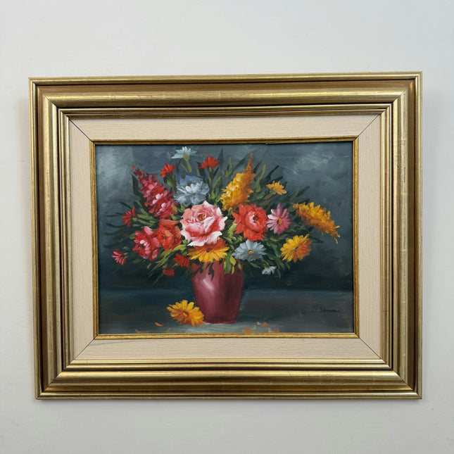 Elegant Floral Still Life Oil Painting "Flower Vase" Expressive Art Holland Art Shop