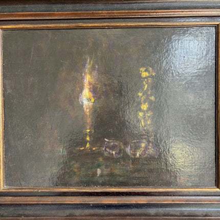 Original Still Life Oil Painting "Dark Frame" Authentic Art Holland Art Shop