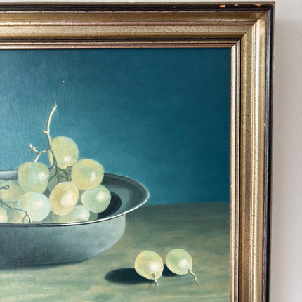 Expressive Oil Painting Still Life "Green Grapes" Refined Medium Artwork