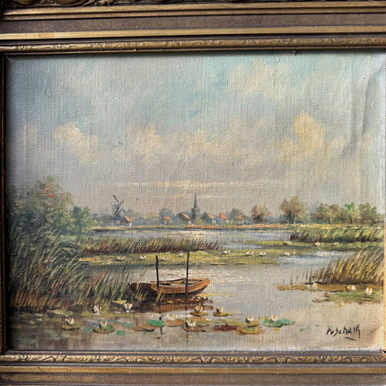 Expressive Landscape Oil Painting "Gilded Frame" Refined Artwork Holland Art Shop