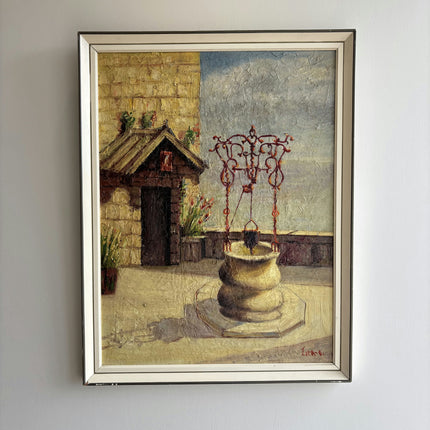 Traditional Scenery Oil Painting "Garden Fountain" Rustic Art Holland Art Shop