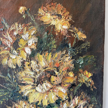 Rustic Floral Still Life Oil Painting "Yellow Bouquet" Traditional Large Art Holland Art Shop