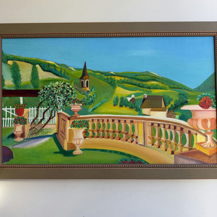 Classic Landscape Oil Painting "Terrace Balustrade" Authentic Artwork Holland Art Shop
