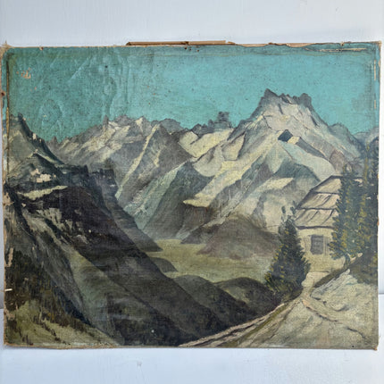 Detailed Landscape Oil Painting "Jagged Mountain" Traditional Art Holland Art Shop