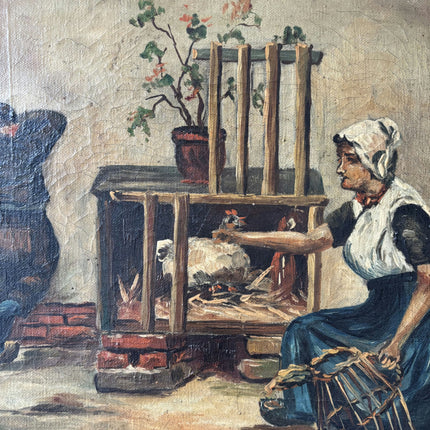Vintage Figurative Oil Painting "Seated Woman" Authentic Artwork Holland Art Shop